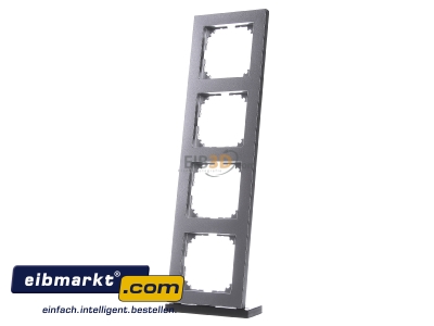 Frontansicht Merten MEG4040-3660 Rahmen 4fach aluminium 