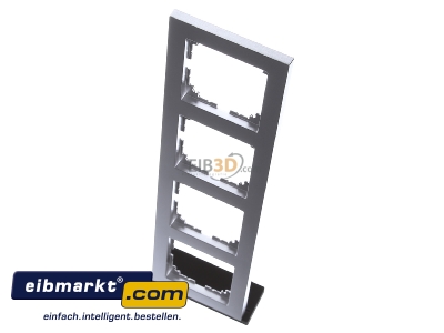 Ansicht oben vorne Merten MEG4040-3660 Rahmen 4fach aluminium 
