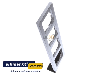 Ansicht oben links Merten MEG4040-3660 Rahmen 4fach aluminium 