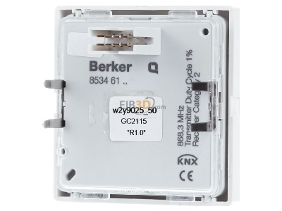 Ansicht hinten Berker 85346129 KNX-Funk Bewegungsmelder 2,2m polarwei� samt 