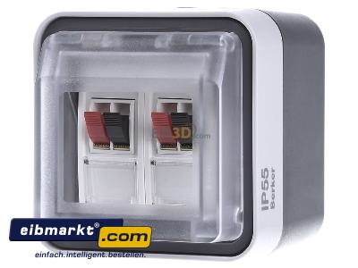Frontansicht Berker 11963515 Lautsprecherdose Stereo lichtgrau 