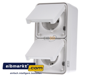 Frontansicht Berker 47703522 SCHUKO-Steckdose 2fach senkrecht polarwei� 