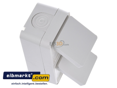 Ansicht oben links Berker 47703522 SCHUKO-Steckdose 2fach senkrecht polarwei� 