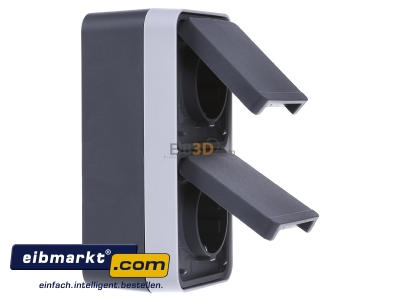 View on the left Berker 47703525 Socket outlet protective contact grey - 
