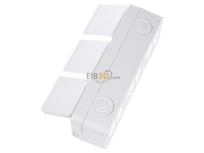 Ansicht oben rechts Berker 47733512 SCHUKO-Steckdose 3fach Klappdeck. polarwei� 