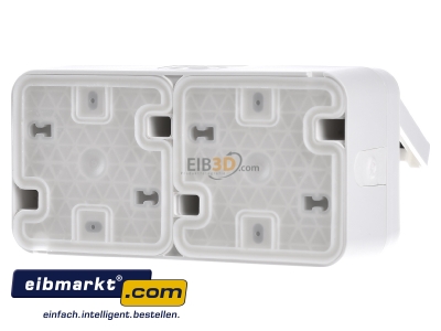 Ansicht hinten Berker 47753522 SCHUKO-Doppelsteckdose Klappdeck. polarwei� 