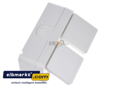Ansicht oben links Berker 47753522 SCHUKO-Doppelsteckdose Klappdeck. polarwei� 