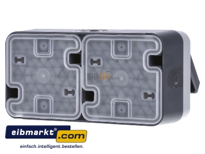 Back view Berker 47753525 Socket outlet protective contact white - 
