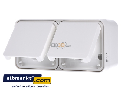 Frontansicht Berker 47843512 SCHUKO-Steckdose 2fach waagerecht polarwei� 