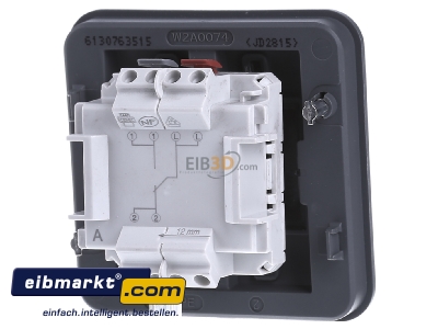 Back view Berker 6130763515 Two-way switch surface mounted grey - 
