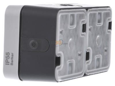 View on the right Berker 6719323515 Surface mounted housing 2-gang grey 
