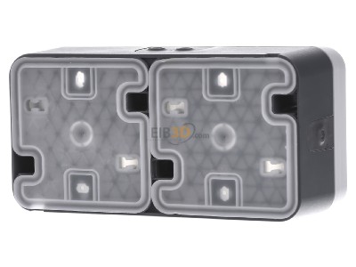 Back view Berker 6719323515 Surface mounted housing 2-gang grey 
