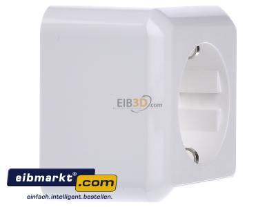 Ansicht links Merten MEG2301-8719 SCHUKO-Steckdose polarwei AP 