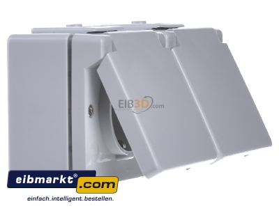 Ansicht links Jung 622 WW SCHUKO-Steckdose 2-fach 16A 250V 