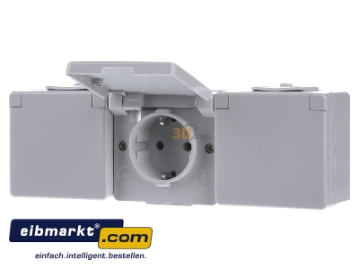 Frontansicht Jung 623 W SCHUKO-Steckdose 3-fach 16A 250V 