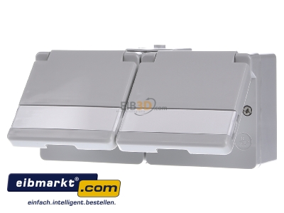 Frontansicht Jung 622NAWW SCHUKO-Steckdose 2-fach 16A 250V 622 NAWW