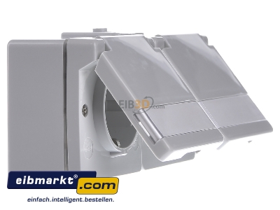 Ansicht links Jung 622NAWW SCHUKO-Steckdose 2-fach 16A 250V 622 NAWW