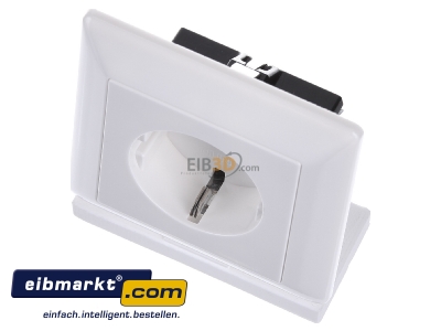 View up front Jung AS 1520 KI WW Socket outlet protective contact white
