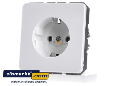Front view Jung CD 1520 BF WW Socket outlet protective contact white 
