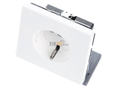 View up front Jung LS 1520 WW Schuko socket alpine white, 
