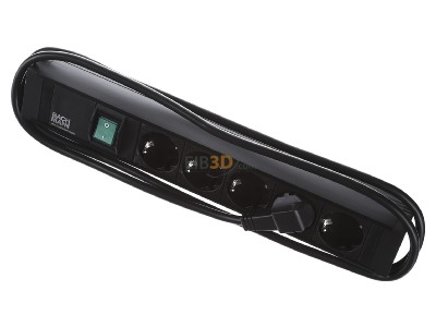 Ansicht oben vorne Bachmann 420.0013 Steckdosenleiste 5xSchuko mit Schalter 2m 