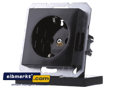 Front view Jung A 1520 SW Socket outlet protective contact black
