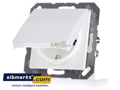Frontansicht Jung AS1520BFKIKLWW SCHUKO-Steckdose 16A�250V Klappdeckel AS 1520 BFKIKL WW