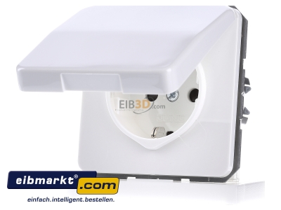 Frontansicht Jung CD 1520 BFKIKL WW SCHUKO-Steckdose 16A�250V Klappdeckel 