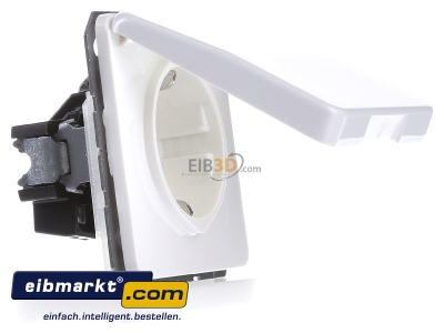 Ansicht links Jung CD 1520 BFKIKL WW SCHUKO-Steckdose 16A�250V Klappdeckel 