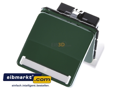 Ansicht oben vorne Jung CD1520BFNAKLGN SCHUKO-Steckdose 16A�250V Klappdeckel CD 1520 BFNAKL GN