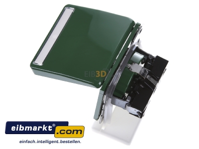 Ansicht oben rechts Jung CD1520BFNAKLGN SCHUKO-Steckdose 16A�250V Klappdeckel CD 1520 BFNAKL GN