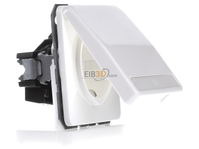 Ansicht links Jung CD 1520 BFNAKL WW SCHUKO-Steckdose 16A�250V Klappdeckel 
