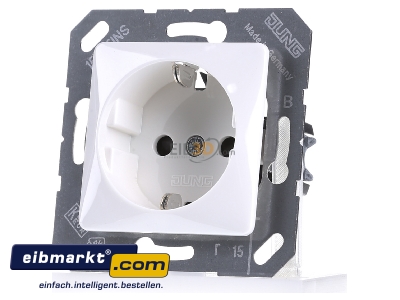 Front view Jung CD 5120 BFKI WW Socket outlet protective contact white - 
