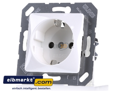 Frontansicht Jung CD 5120 BFKI WW SCHUKO-Steckdose 16A�250V m.Ber�hrungsschutz 