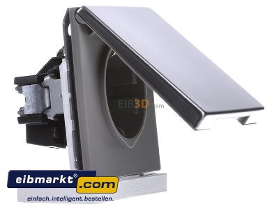 Ansicht links Jung ES 1520 KIKL SCHUKO-Steckdose 16A�250V Klappdeckel 
