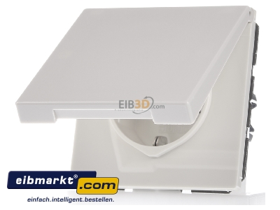 Frontansicht Jung LS1520KL SCHUKO-Steckdose 16A�250V Klappdeckel LS 1520 KL
