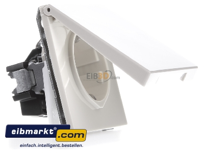 Ansicht links Jung LS1520KL SCHUKO-Steckdose 16A�250V Klappdeckel LS 1520 KL