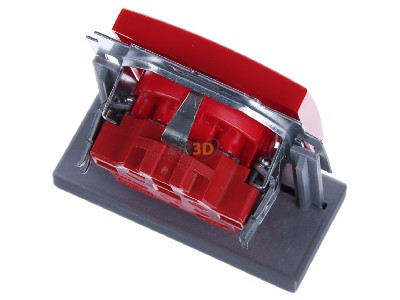 Ansicht oben hinten Busch Jaeger 20 EUC-917 SCHUKO Steckdosen-Einsatz rot 