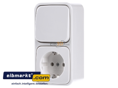 Front view Busch-Jaeger 1641-0-0235 Combination switch/wall socket outlet
