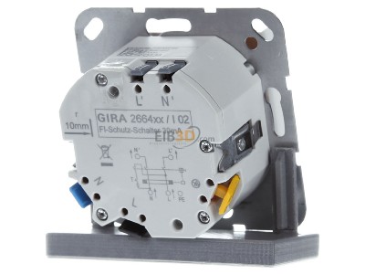 Ansicht hinten Gira 266403 FI-Schutz-Schalter rws 30mA 