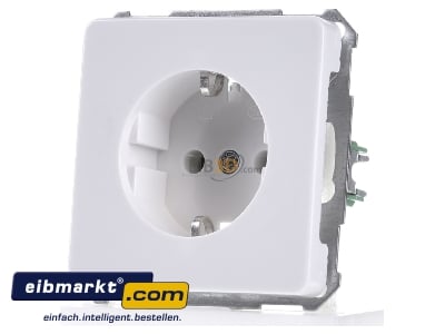 Front view Elso 215004 Socket outlet protective contact white 
