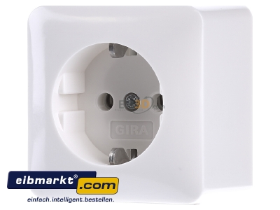 Front view Gira 044013 Socket outlet protective contact white 
