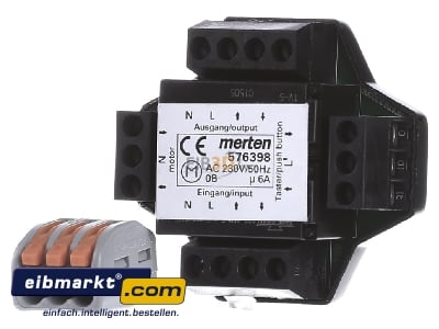 Front view Merten 576398 Isolator relay venetian blind 6A 
