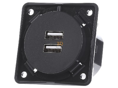 Front view Berker 926102505 USB power supply 2fold Anthracite 
