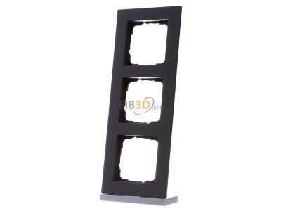 Front view Gira 0213095 Frame 3-gang black 
