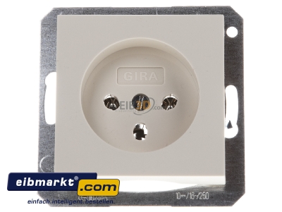 Front view Socket outlet HNA cream white 047901 Gira 047901
