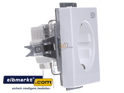 Ansicht links Busch-Jaeger 20 EUCKS/DV-84 Schuko-Steckdose dav/sws mit Aufdruck EDV 
