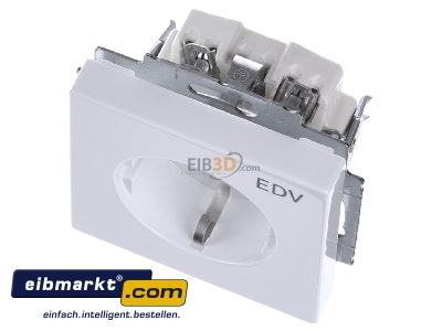 Ansicht oben vorne Busch-Jaeger 20 EUCKS/DV-84 Schuko-Steckdose dav/sws mit Aufdruck EDV 