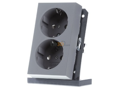 Frontansicht Gira 2731015 SCHUKO-Steckdose 2-f. SH f.UP-Dose 1-f.gr 