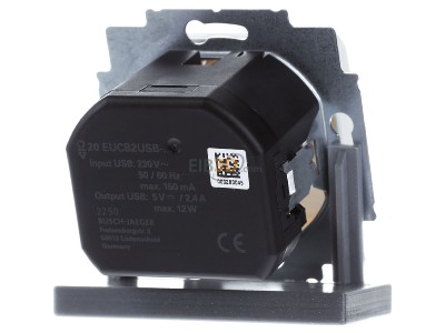 Ansicht hinten Busch Jaeger 20 EUCB2USB-214 SCHUKO-2x USB Steckdose 